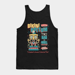 Bikini Bottom Tiki Bar - Vintage Surf - Hawaii Island Vacation Tank Top